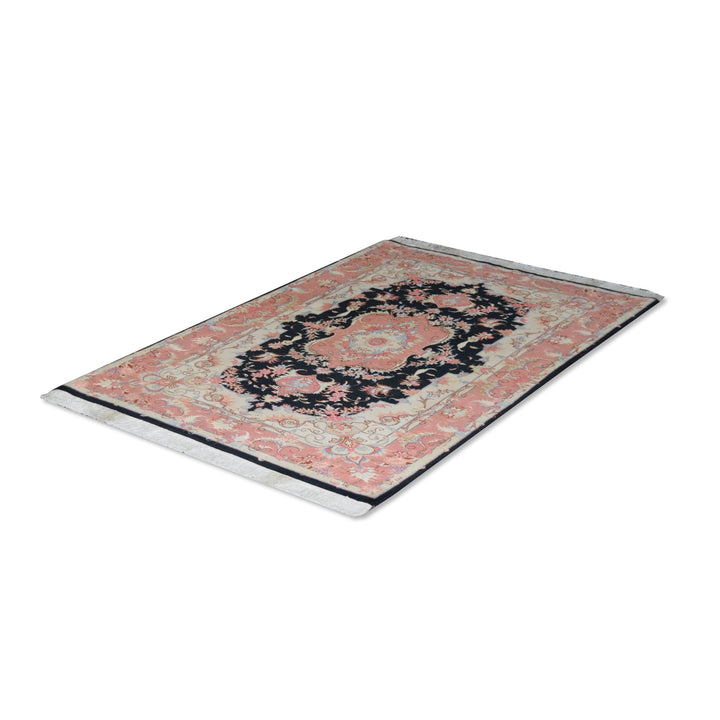 Tabriz Deep Salmon Medallion Wool &amp; Silk Rug