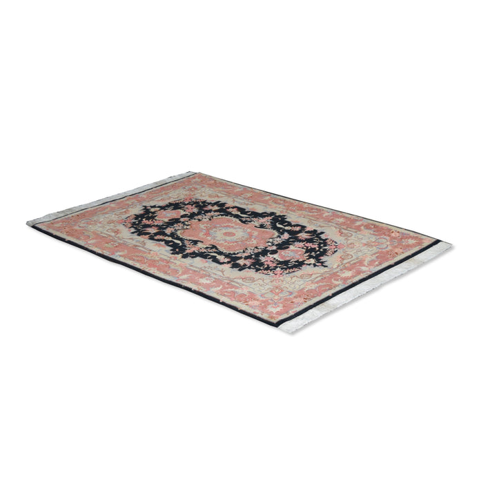 Tabriz Deep Salmon Medallion Wool &amp; Silk Rug