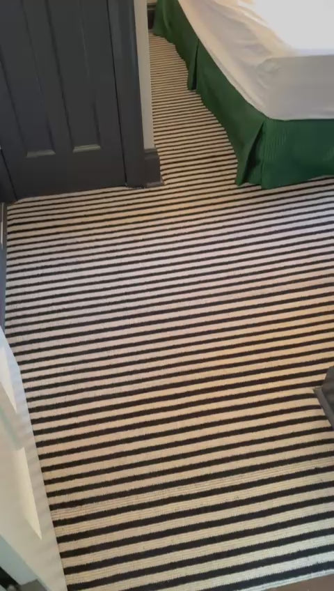 Black & White Stripe Stair Runner / Broadloom
