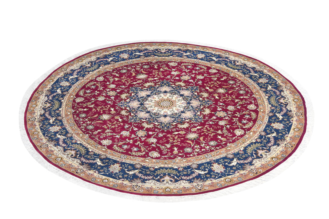 Round Tabriz Javad Medallion Flower Rug