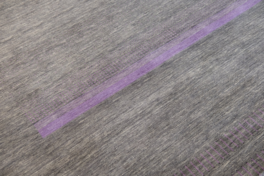 Rae Handwoven Purple Stripe Wool Rug