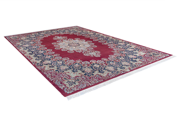 Vintage Kerman Red Floral Rug