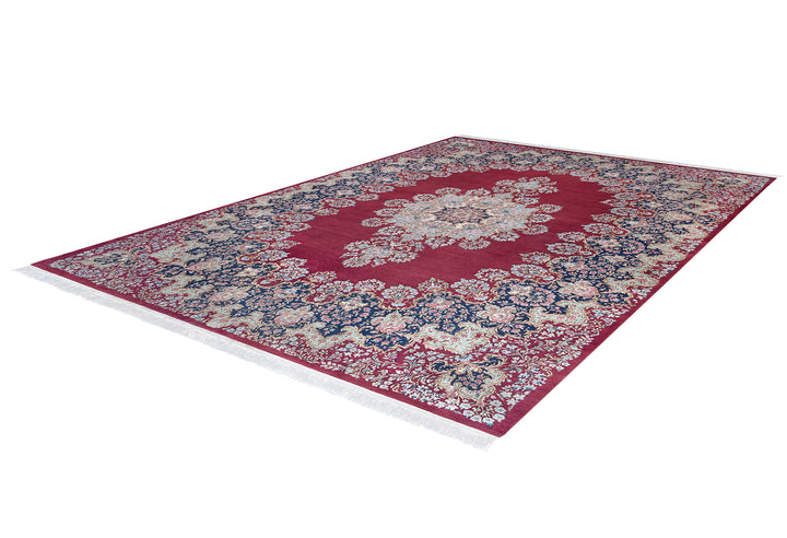 Vintage Kerman Red Floral Rug