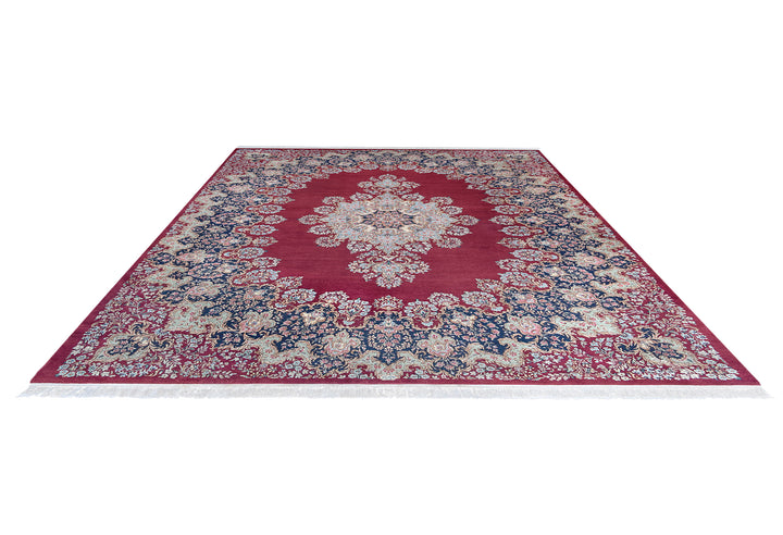 Vintage Kerman Red Floral Rug