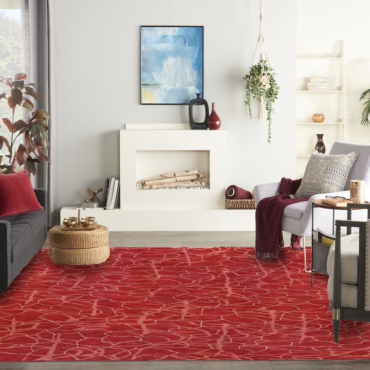 Aurora Red Tibetan Rug