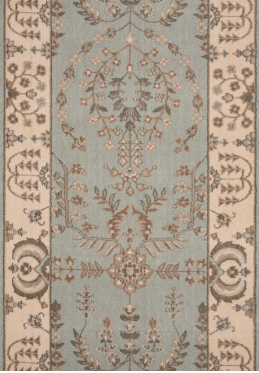 Grand Parterre Sarouk Border Stair Runner runner Shop Tapis Coastal 30" 