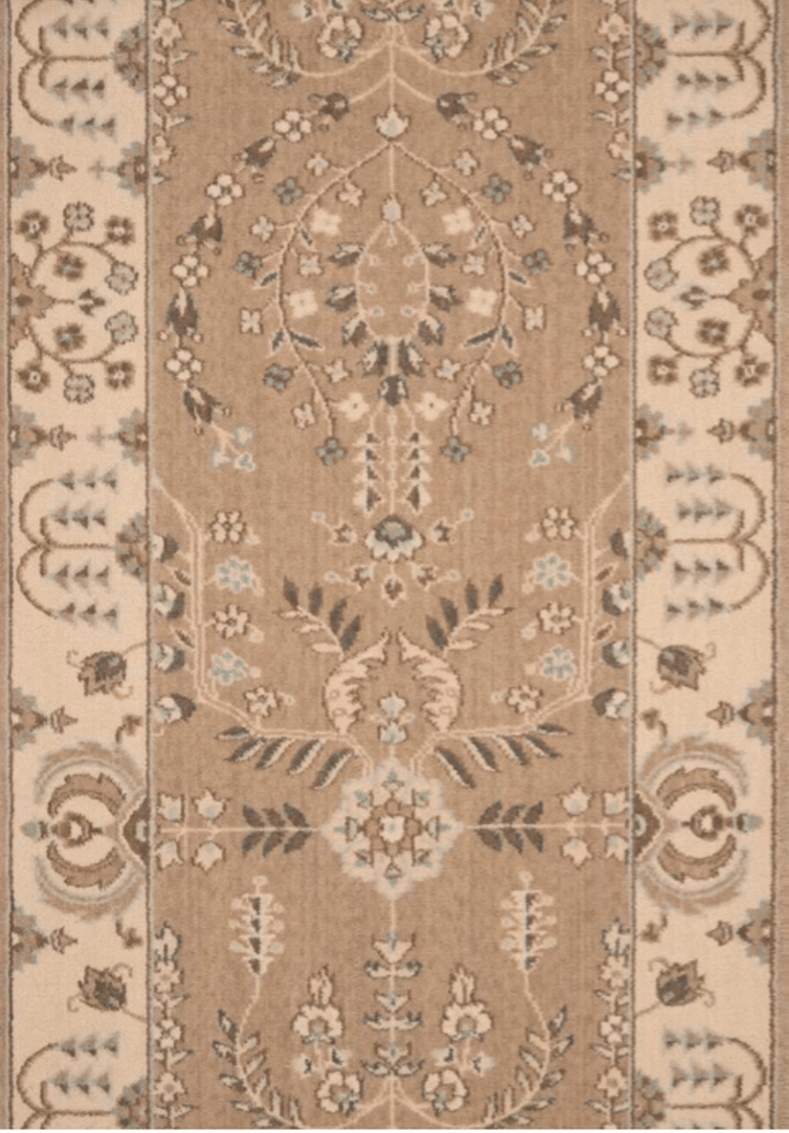 Grand Parterre Sarouk Border Stair Runner runner Shop Tapis Hazelnut 30" 