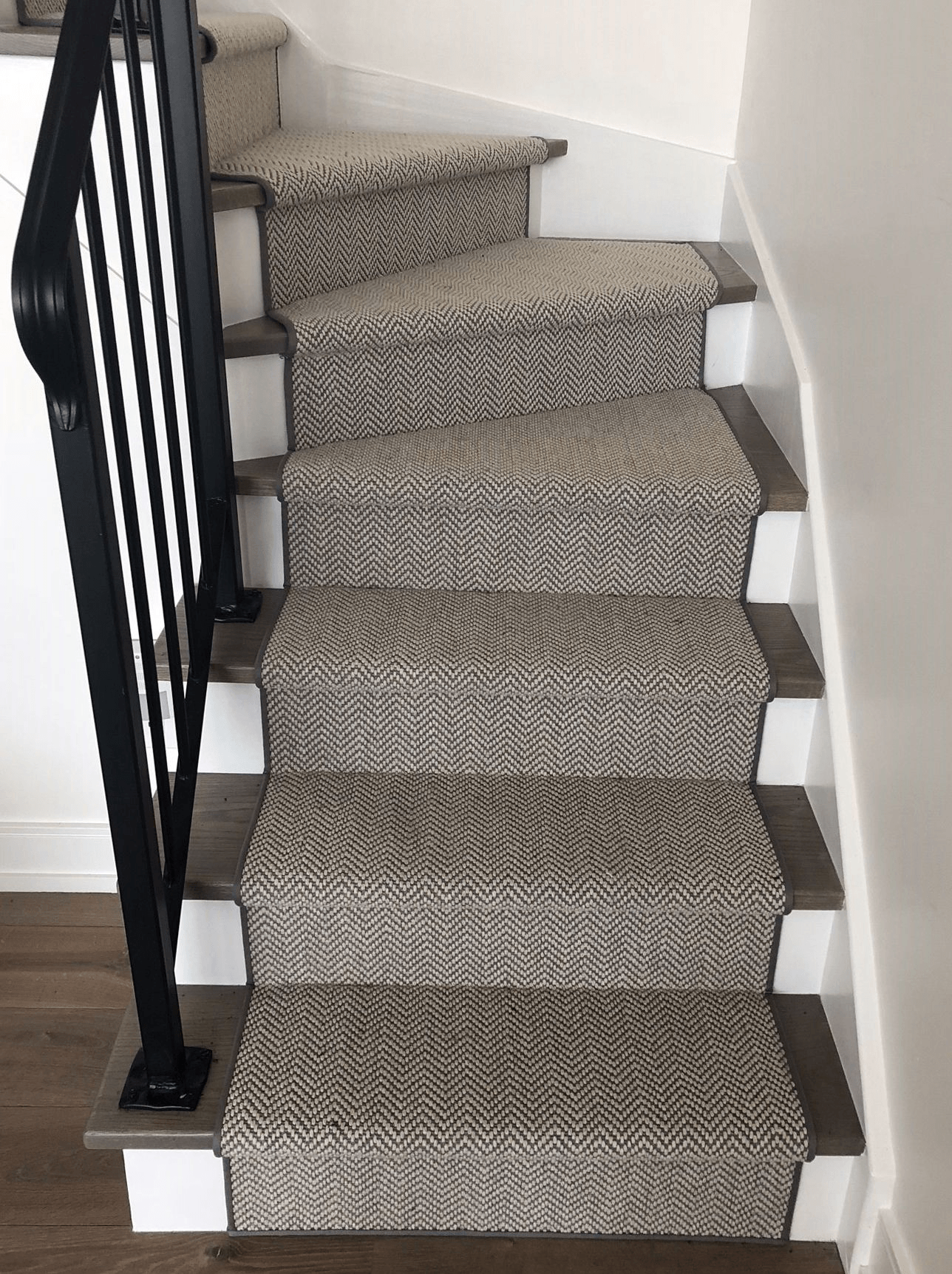 Modern Gray Herringbone Carpet Runner for Stairs – Direct Carpet