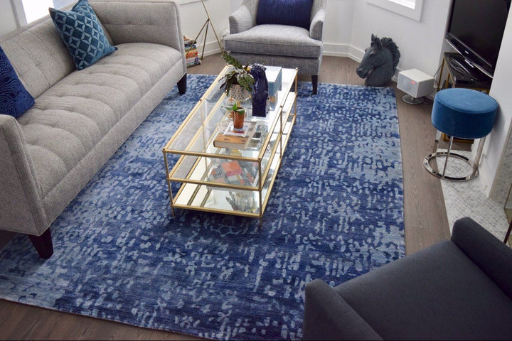 Ikat Blue Rug modern Shop Tapis 