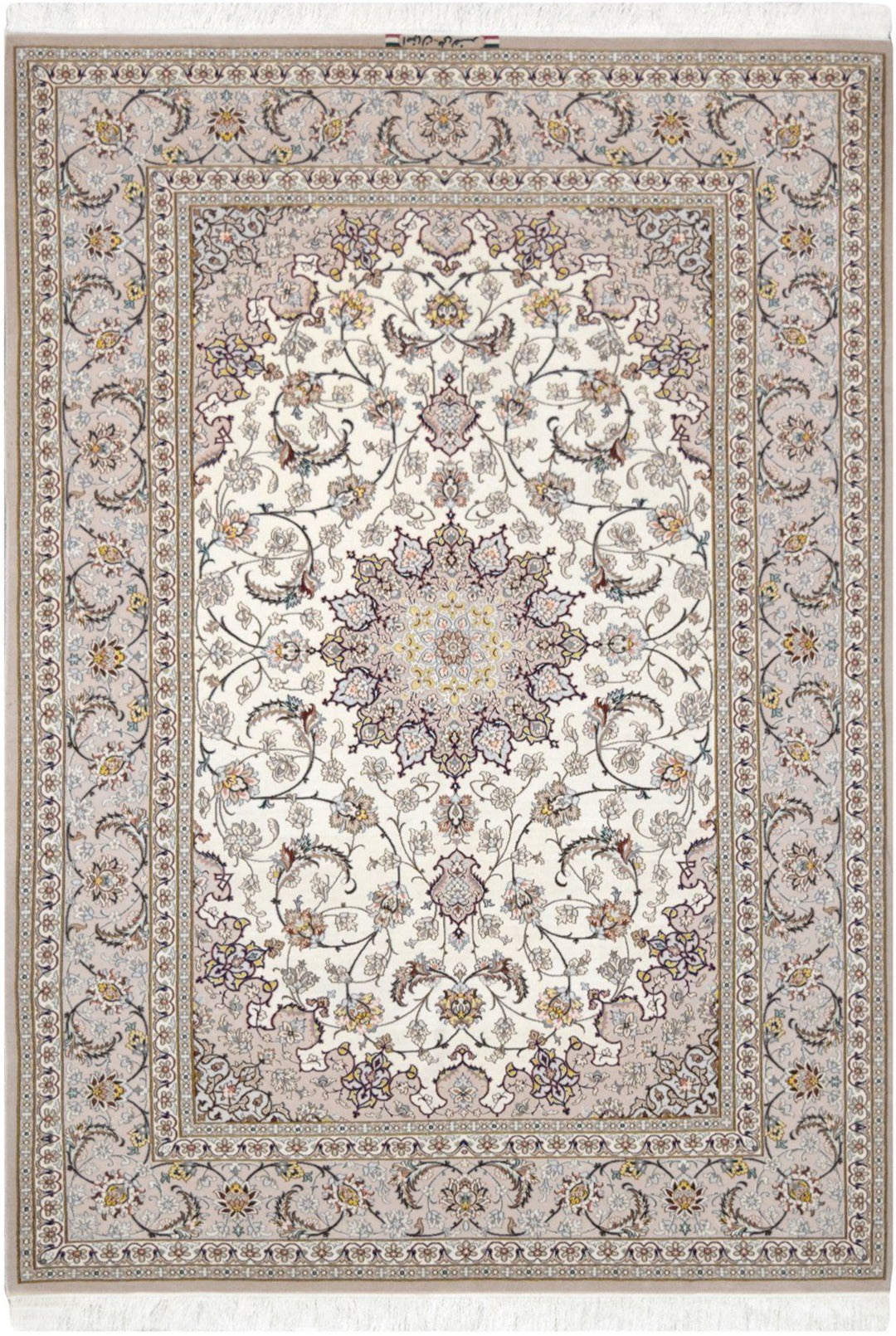 Isfahan Ivory & Beige Rug (5 x 7) (13367) Rugs Shop Tapis 