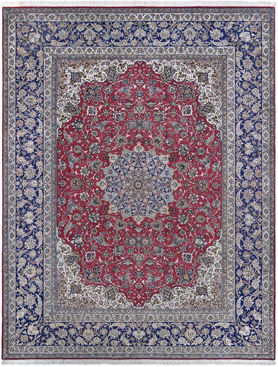 Isfahan Red & Navy Rug handmade area rug Shop Tapis 
