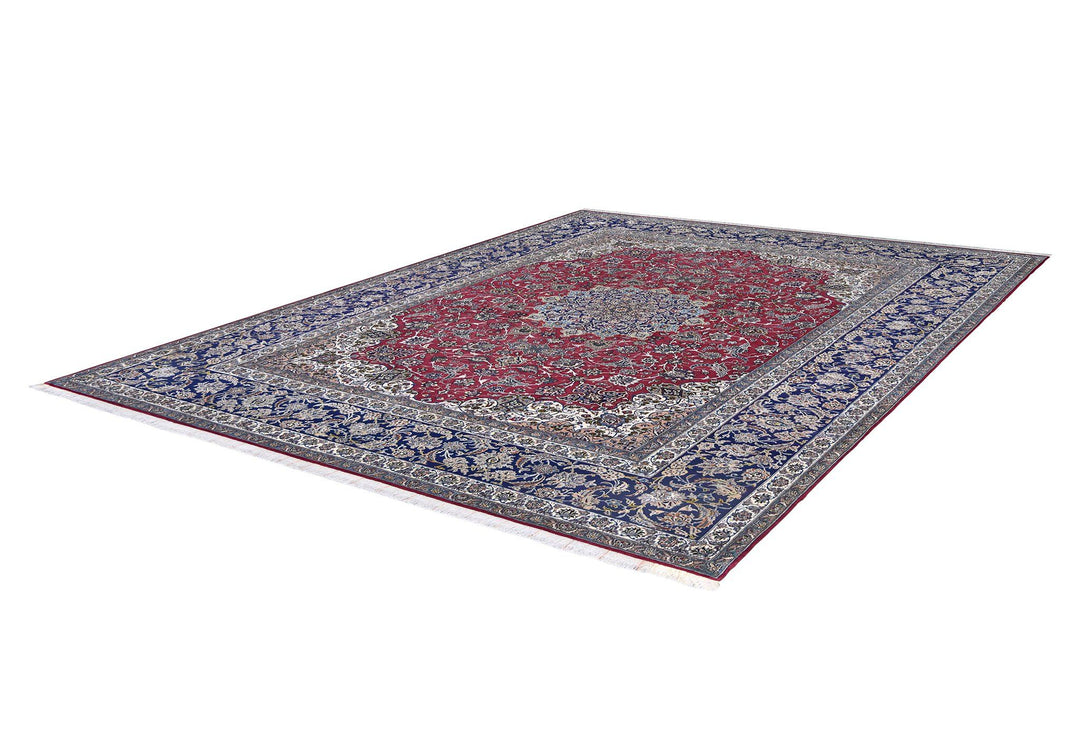 Isfahan Red & Navy Rug handmade area rug Shop Tapis 