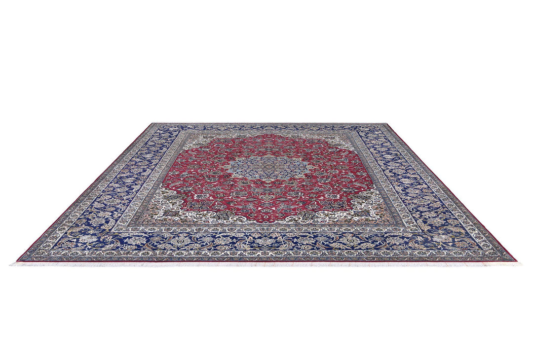 Isfahan Red & Navy Rug handmade area rug Shop Tapis 