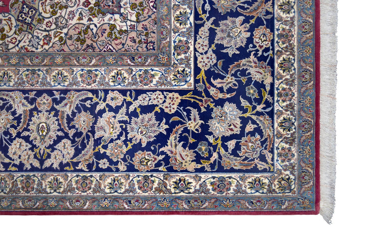 Isfahan Red & Navy Rug handmade area rug Shop Tapis 