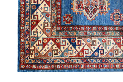 Kazak Natural Blue Rug handmade area rug Shop Tapis 