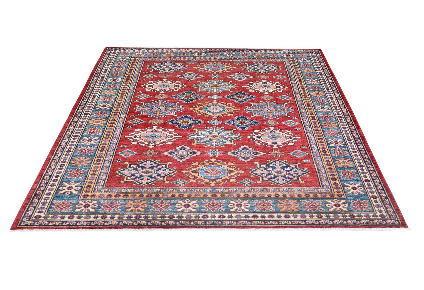 Kazak Vibrant Rug handmade area rug Shop Tapis 5'8" X 8 