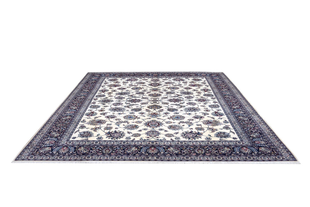 Mashad Allover Ivory & Navy Rug Rugs Tapis Rugs & Carpet 