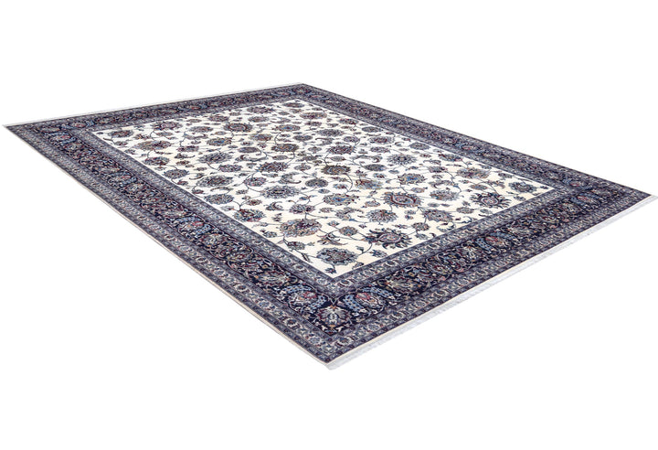 Mashad Floral Ivory & Navy Rug Rugs Tapis Rugs & Carpet 