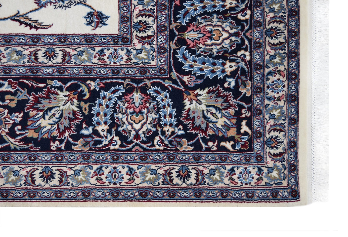 Mashad Floral Ivory & Navy Rug Rugs Tapis Rugs & Carpet 