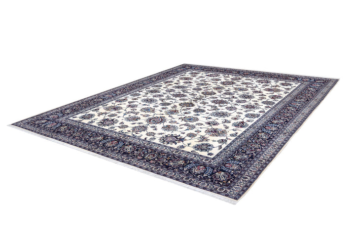 Mashad Floral Ivory & Navy Rug Rugs Tapis Rugs & Carpet 