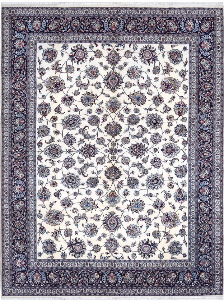 Mashad Floral Ivory & Navy Rug Rugs Tapis Rugs & Carpet 