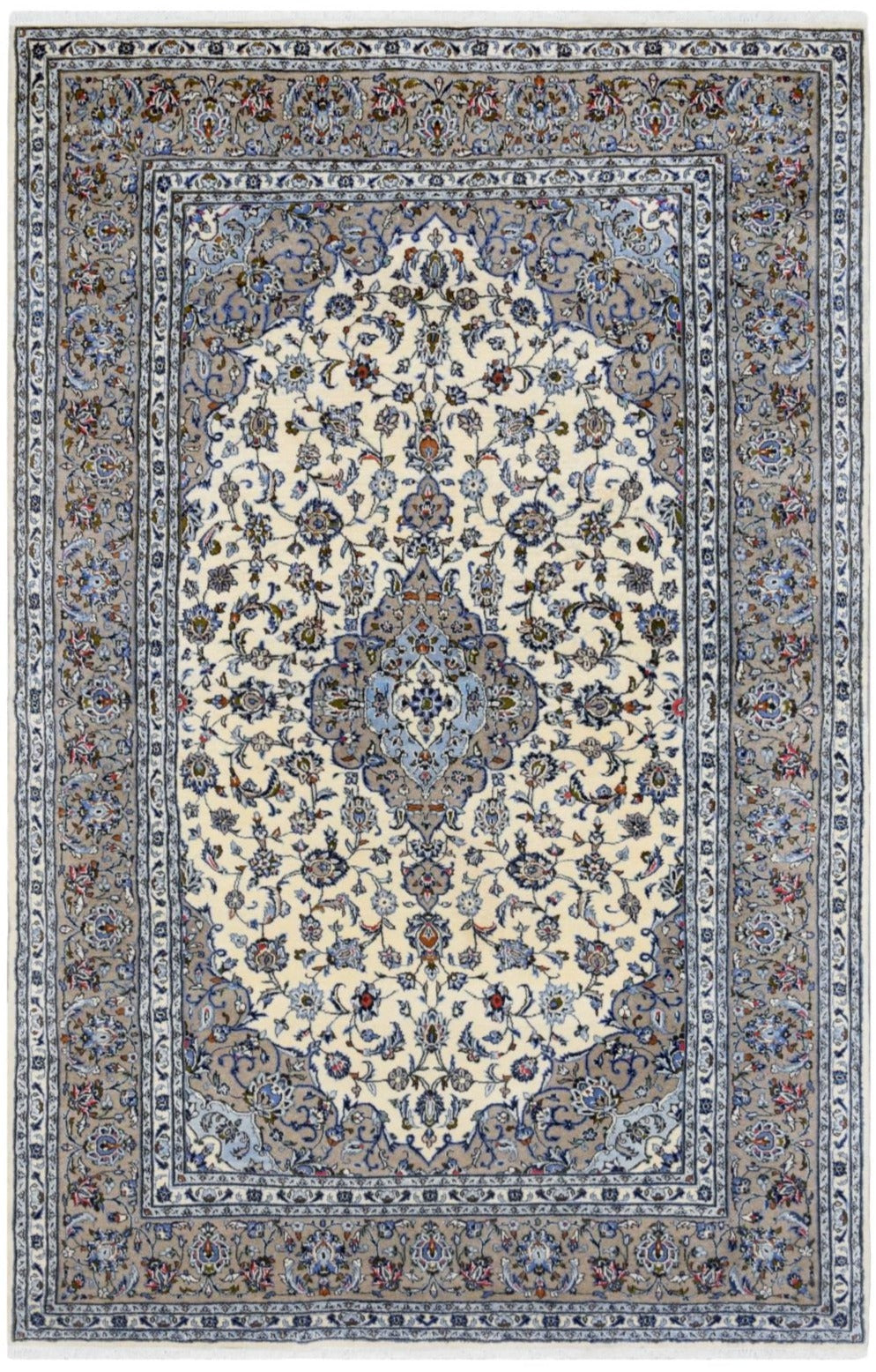 Persian Grey Kashan Rug handmade area rug Shop Tapis 6'7 X 9'9 