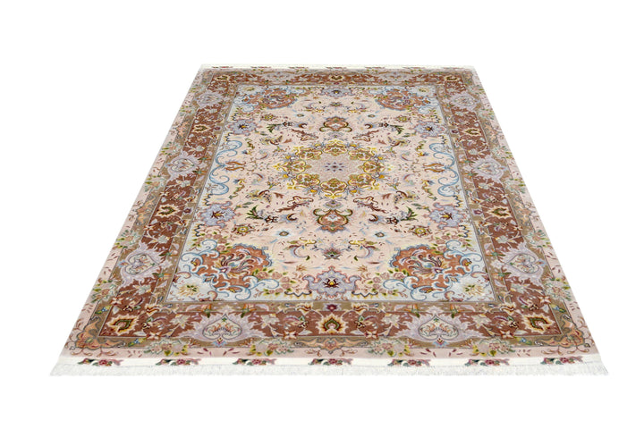 Persian Ivory Tabriz Rug handmade area rug Shop Tapis 