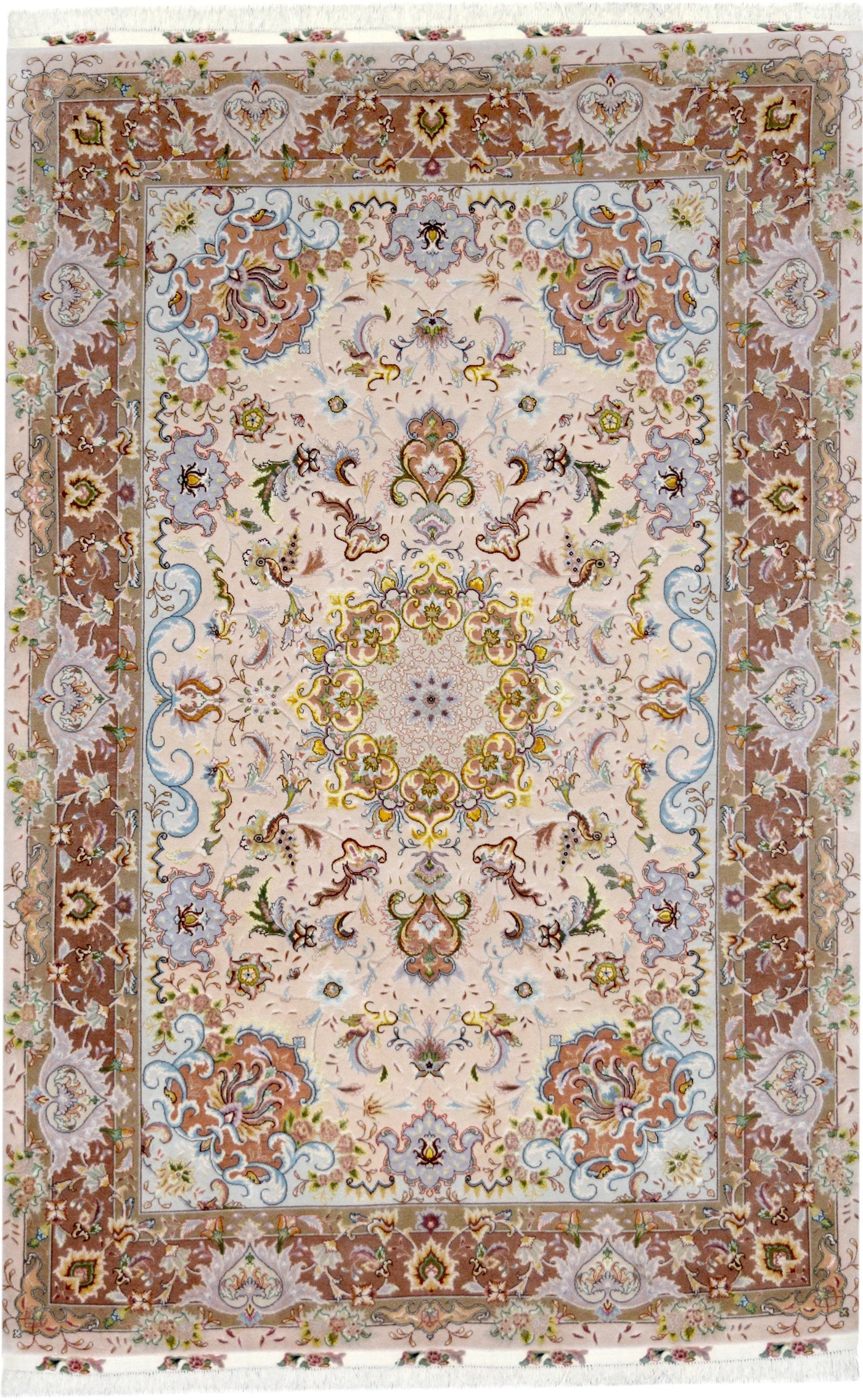 Persian Ivory Tabriz Rug handmade area rug Shop Tapis 