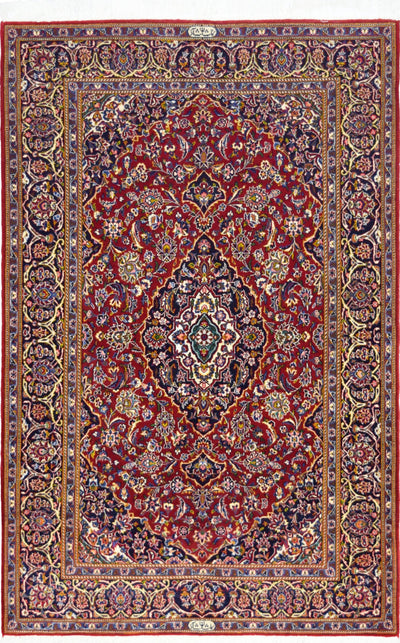 Persian Kashan Shadsar Rug handmade area rug Shop Tapis 4'6 X 6'8 