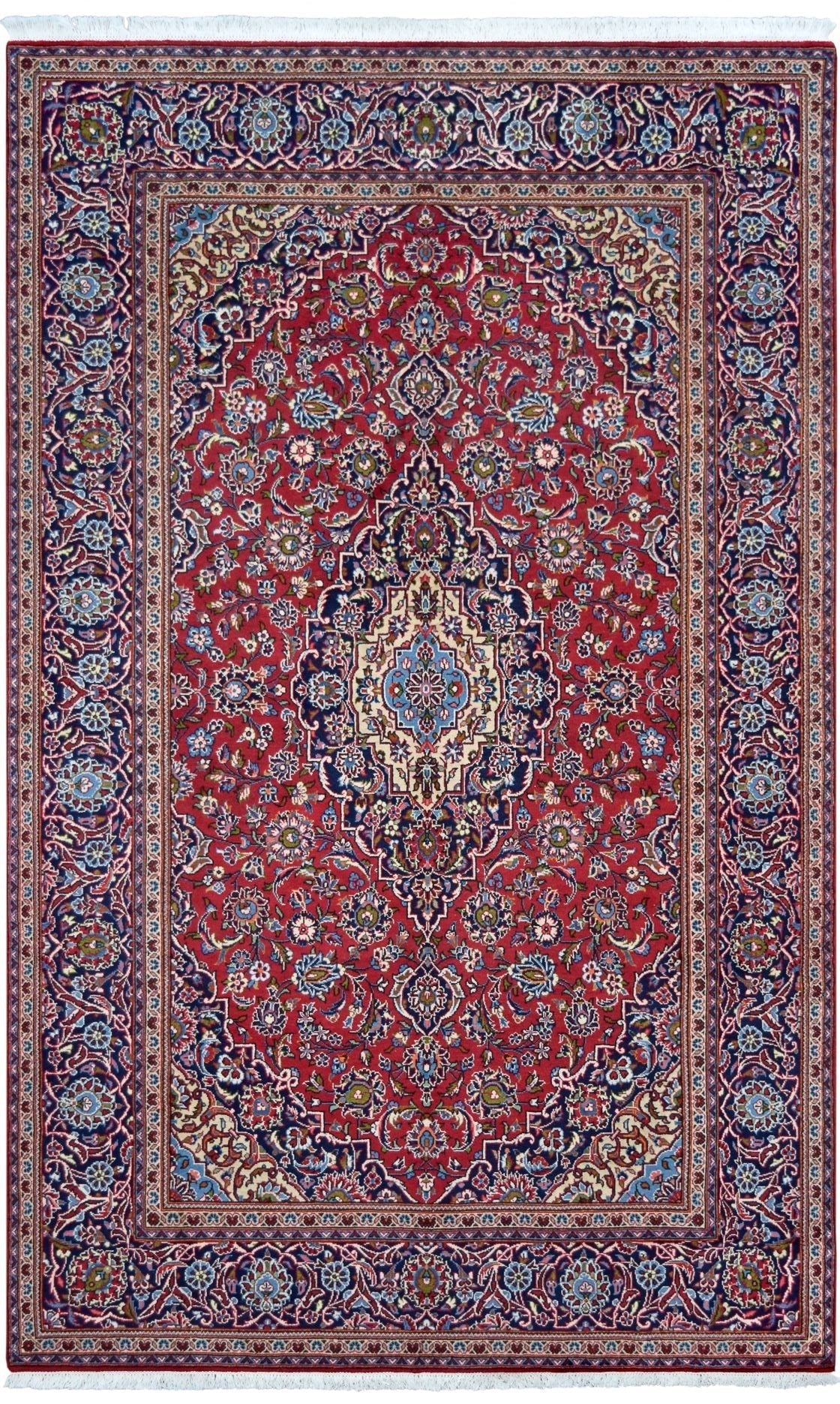 Persian Red Kashan Rug handmade area rug Shop Tapis 6'7 X 10'3 