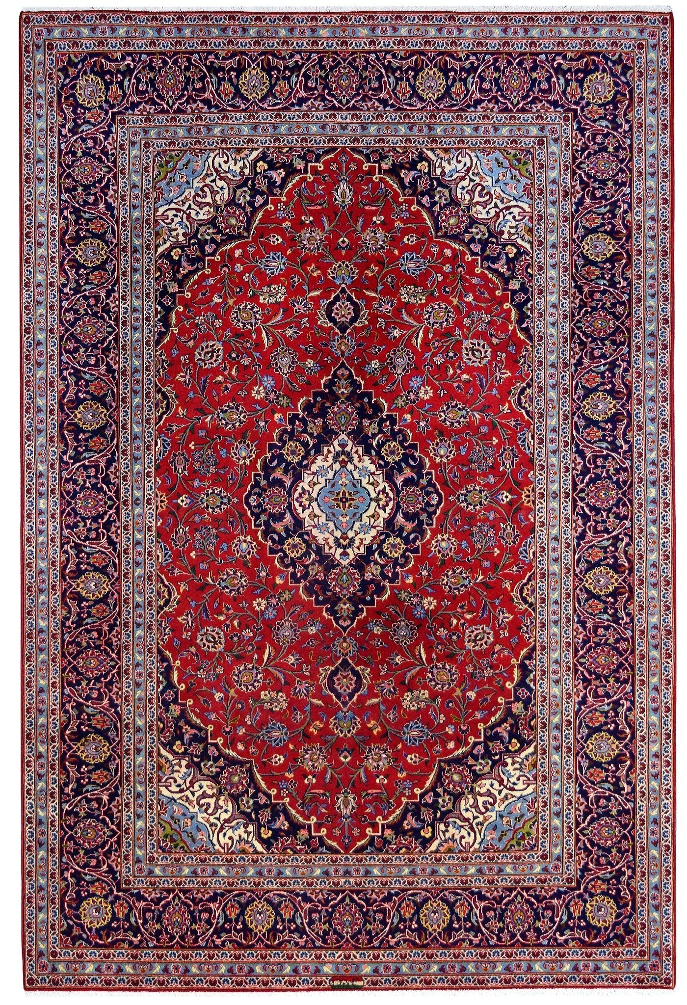 Persian Red Kashan Rug handmade area rug Shop Tapis 6'7 X 9'9 