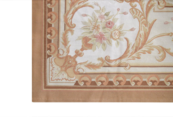 Savonnerie European Aubusson Beige Rug handmade area rug Shop Tapis 