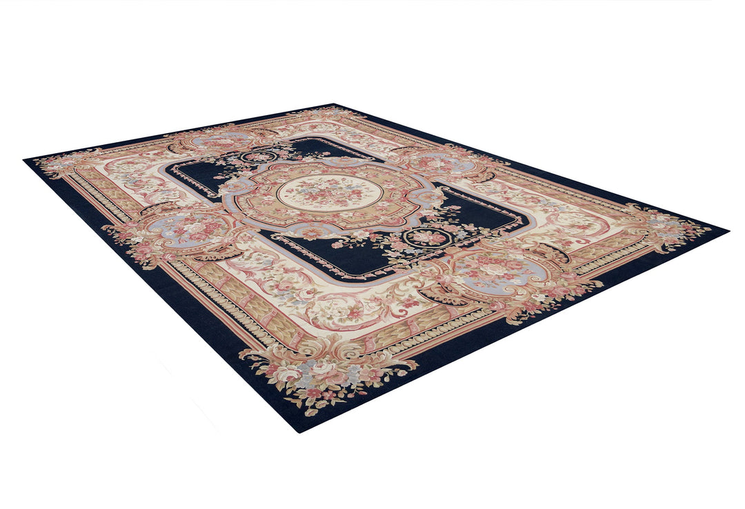 Savonnerie European Aubusson Dark Rug handmade area rug Shop Tapis 