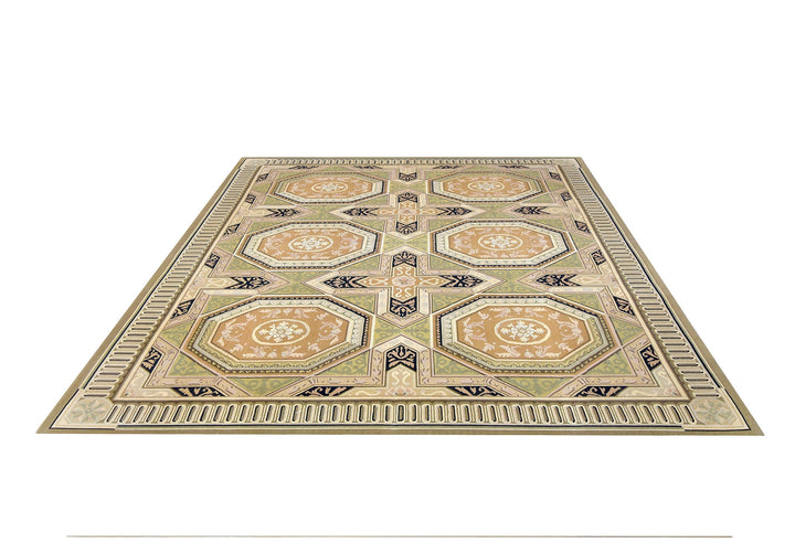 Savonnerie European Aubusson Gold & Sage Rug handmade area rug Shop Tapis 