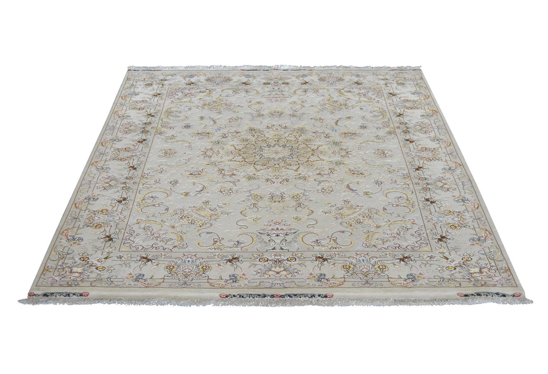 Tabriz Floral Light Rug handmade area rug Shop Tapis 