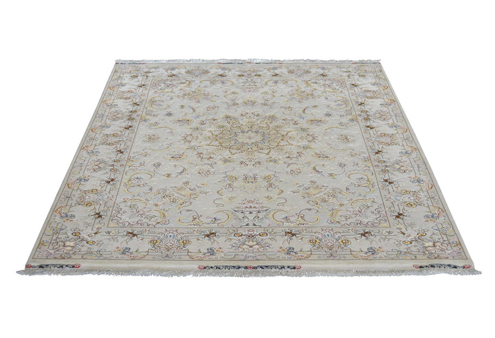 Tabriz Floral Light Rug handmade area rug Shop Tapis 