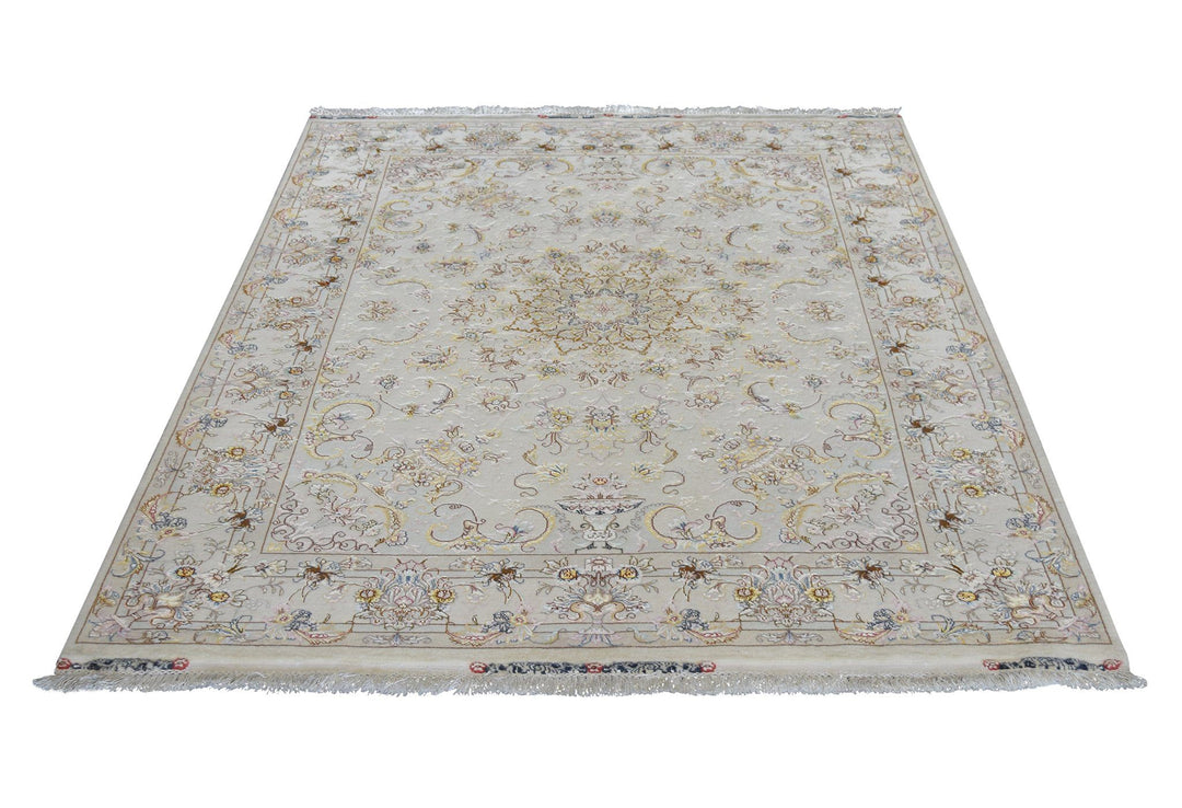 Tabriz Floral Light Rug handmade area rug Shop Tapis 