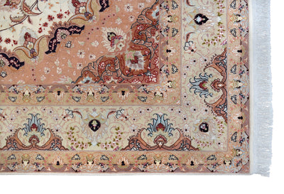 Tabriz Ivory & Taupe Rug handmade area rug Shop Tapis 