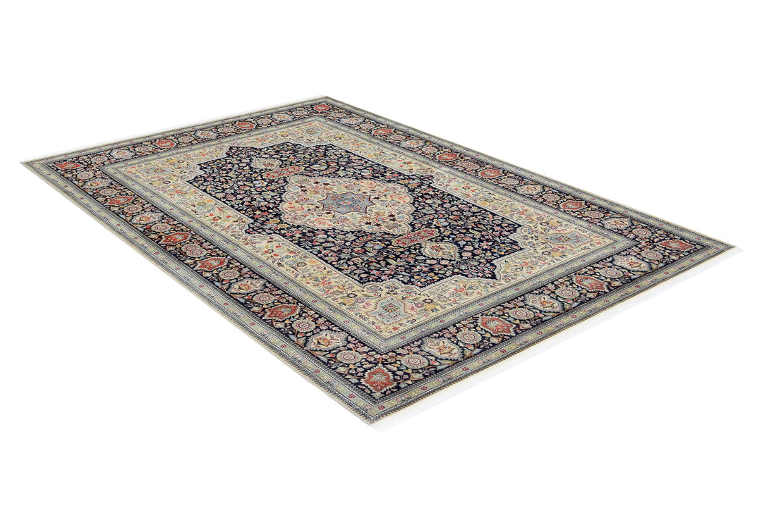 Tabriz Taba Navy Medallion Rug Rugs Tapis Rugs & Carpet 