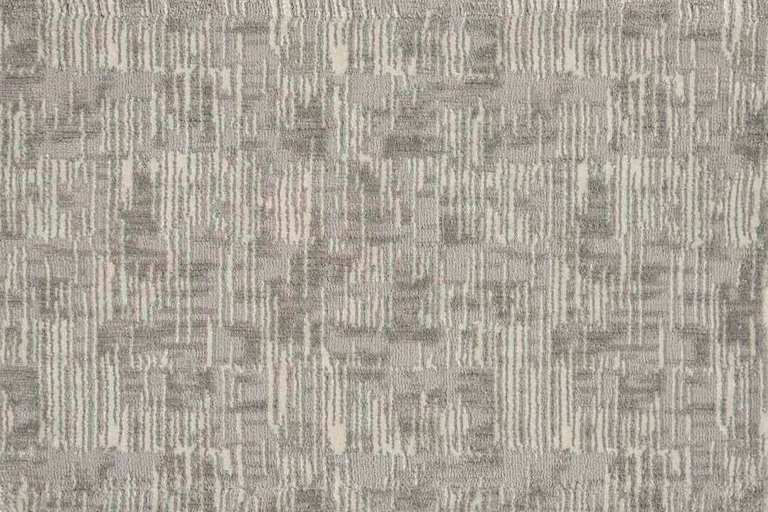 Velvet Vibes Abstract Stair Runner / Broadloom Stair runner Shop Tapis Silver / Grey 22"-41" Runner Width 